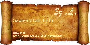 Szoboszlai Lili névjegykártya